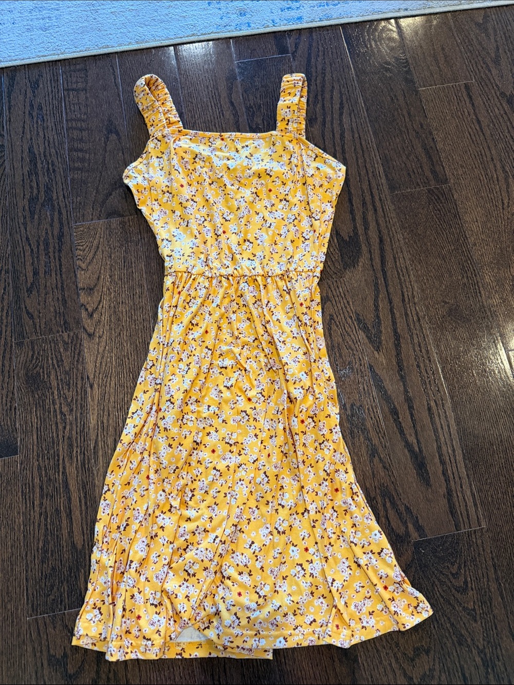 Yellow Floral Sundress with Pockets